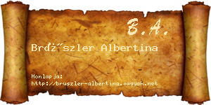 Brüszler Albertina névjegykártya